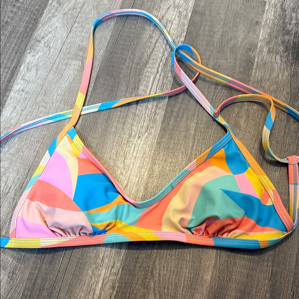 Women’s Small Colorful Geometric Bikini Top